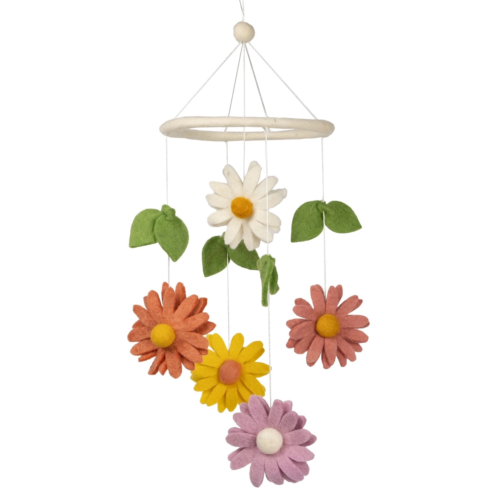 Felted Wool Mobiles from The Winding Road - Daisies